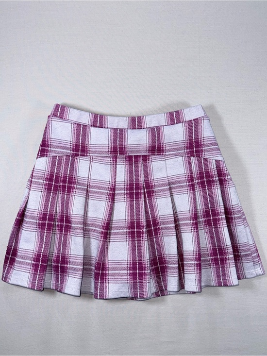 SO Dresses & Skirts - SO Kohl's Girls Pink Window Plaid Pleated Skort L 10/12